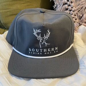 Southern String Hat Co. Gray Buck Logo SnapBack Rope Hat- April Drop